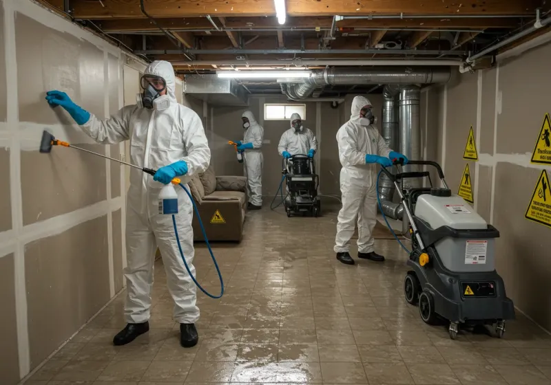 Basement Moisture Removal and Structural Drying process in Hyde Park, UT
